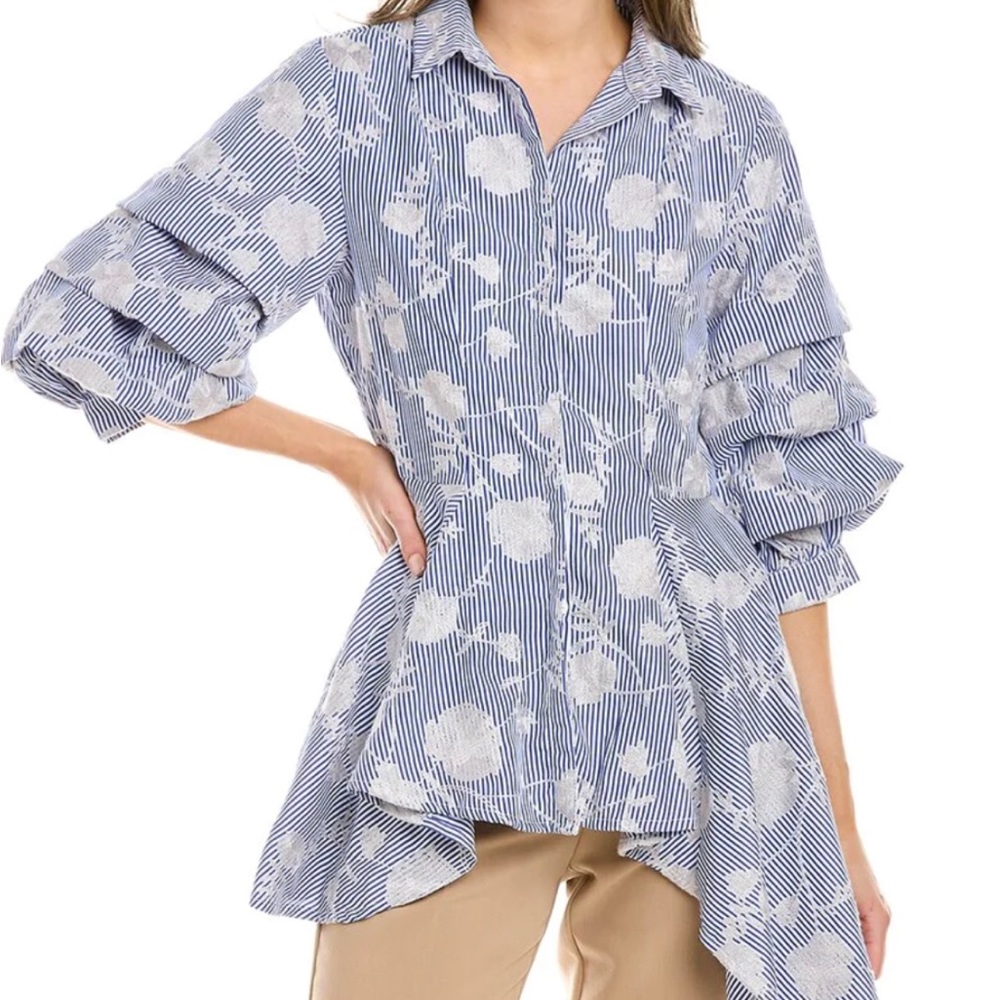 Gracia Unbalanced Peplum Top